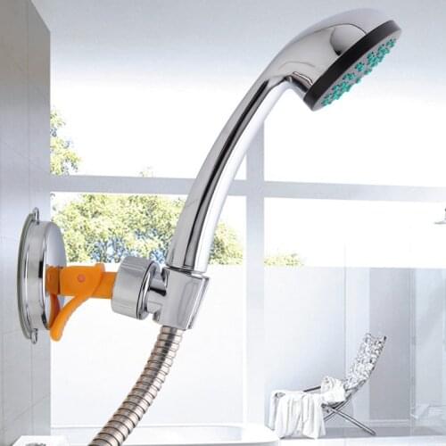 Shower Head Handset Stand Bracket Holder Chrome Wall Mount Adjustable Suction Replacement Bathroom Faucet Accessories