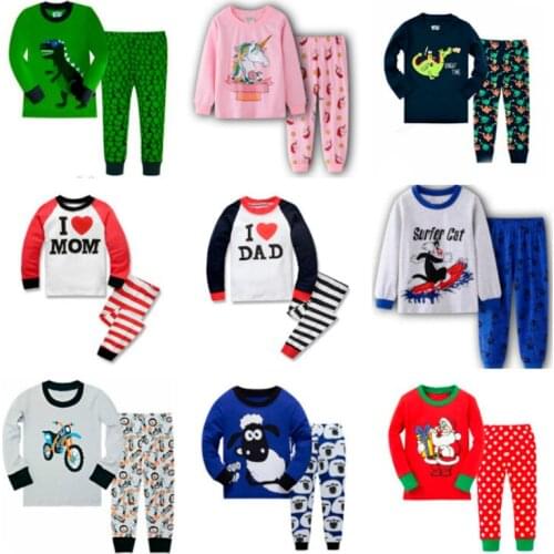 Children Pajamas Set Long Sleeve Baby Boy Pyjamas Girl Cartoon Home Clothes Kid Sleepwear Clothes Nightwear Homewear Pijamas Set