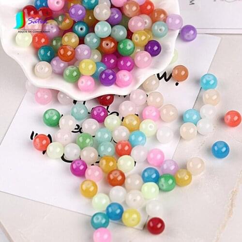 Diameter 6mm Mini Round Bead for Bracelet Necklace Diy Doll Hair Decorate Accessories Colorful Glass Loose Glass Beads S0350H