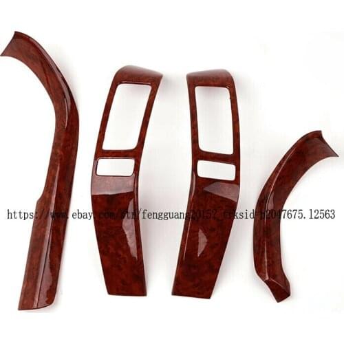 For Toyota Land Cruiser Prado FJ120 2003-2009 4pcs Peach wood grain Central control panel trim strip