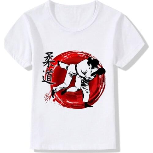 Boy and Girl Evolution Of A judo Design T-shirts Children Judo Top Tees Baby T shirt Summer Casual Soft White Tee Shirt