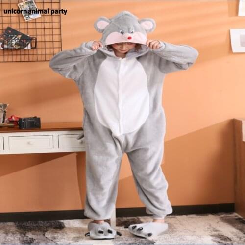 Kigurumi halloween Christmas men women Cosplay gray mouse Onesies Party Pajamas Pyjamas costumes carnival costume
