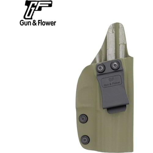 Gun&Flower Army Green IWB Kydex Holster Concealed Carry CZ 75 P07 Pistol Pouch Holder Right Hand fit 1.5'' Belt