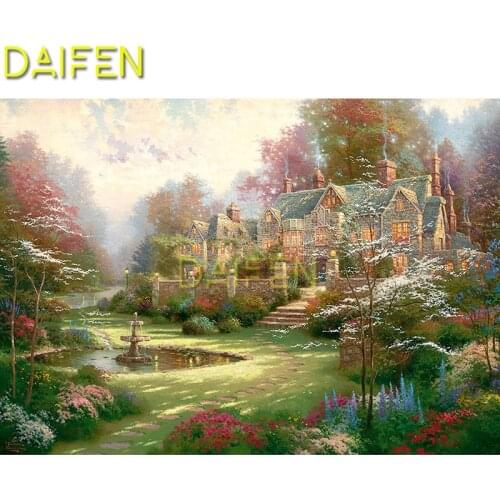 Full Round Diamond mosaic Garden Castle DIY Diamond embroidery Cross stitch fountain Full Square Diamond painting Garden Castle