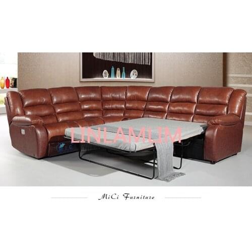 Living room Sofa bed set диван мебель кровать muebles de sala L shape recliner real genuine leather sofa cama puff asiento sala