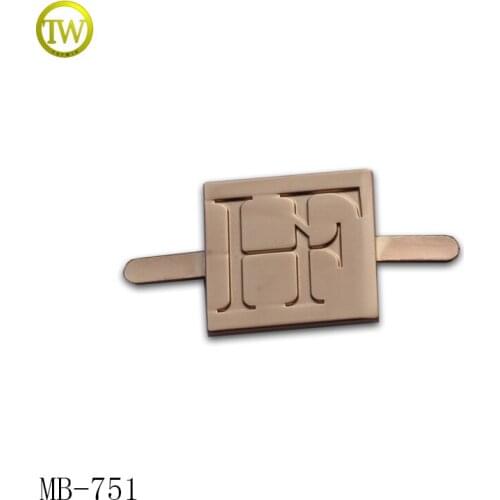 MB751 custom square wallet metal logo tag zinc metal label for clothes and purse
