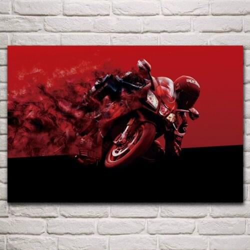 Motorcycle racing bike sport abstract fanart fabric poster living room home wall decor canvas silk art