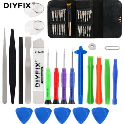 DIYFIX 48 in 1 Mobile Phone Opening Repair Tools Kit Screwdriver Pry Disassemble Tool Set Suction Cup for iPhone Samsung Toys