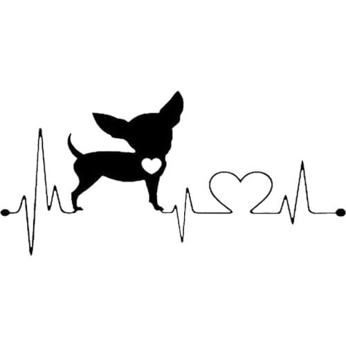 20*10cm Chihuahua Heartbeat Bumper Sticker New Style Hot animal Decor Decals Cute And Interesting Car Styling Car Sticker
