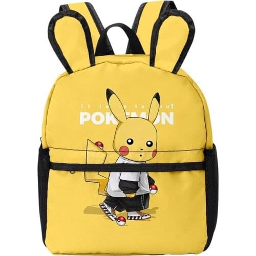 2021 3D New Pokemon Rabbit Ear Backpack Oxford Cloth Bag Backpack for Adults and Children Christmas Birthday Presents