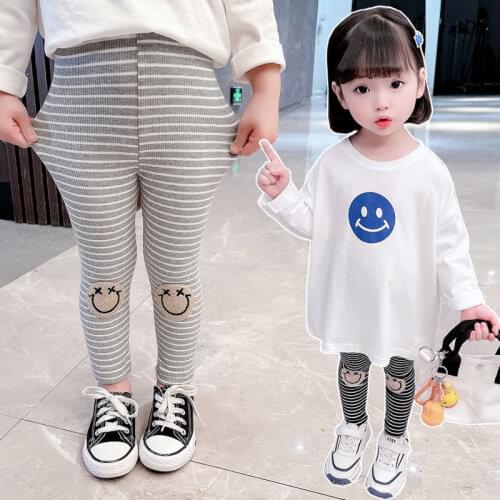 Little Girl Leggings 2021 New Autumn Girl Pants Baby Western Style Cute Cotton Tight Trousers Outer Wear
