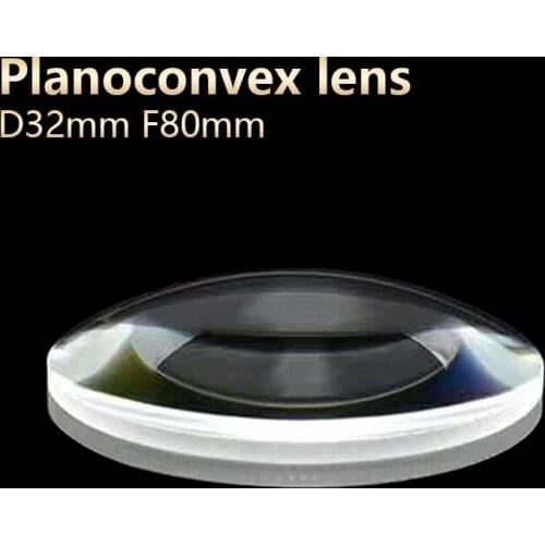 Plano convex lenses galss Optical lens DIY Telescope Microscope eyepiece spotlight D32mm F80mm Customizable