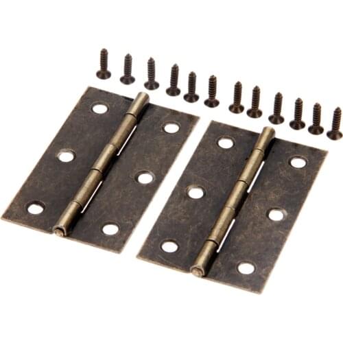 2Pcs/lot 75mm*42mm Hinges 6 holes Antique Bronze Vintage Lace Pattern Decor Furniture hinge Jewelry wooden Box Cabinet Cupboard