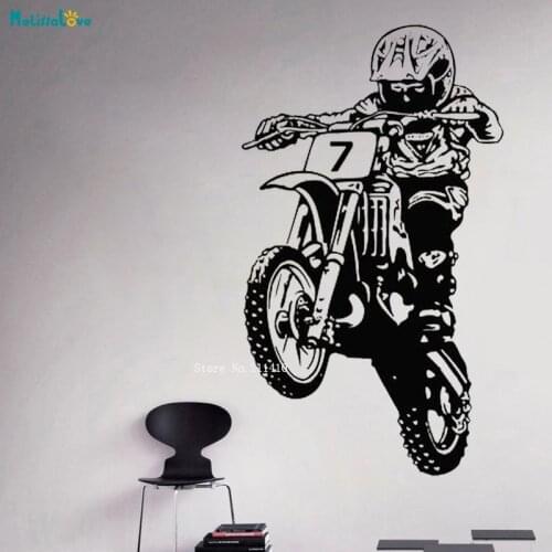Professional Motorcycle Skills Cross Country Wall Sticker Decals Sports Shop Décor Art Murals Removable YT4597