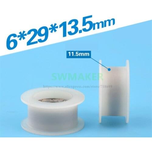 SWMAKER Nylon 6*29*13.5mm poly formaldehyde H POM type groove belt pulley package glue embedded 626 bearing