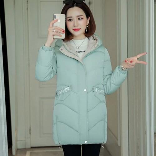 2020 Women Winter Jacket Coat Plus size Hooded Cotton Padded Jacket Outwear Female Mid Long Parka Womens Wadded jaqueta feminina