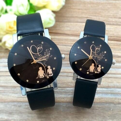 1 Pc Couple Watch Fashion Casual Leather Strap Quartz Lady Wristwatch Clock Women Watch Montre Unisex Lover Watch Christmas Gift