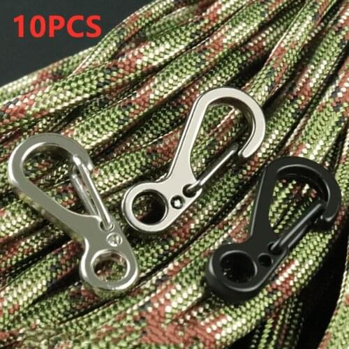 10Pcs Mini SF Spring Clip EDC Paracord Carabiner Snap Camping Hiking Hook Backpack Tactical Buckle Clip Survival Equipment