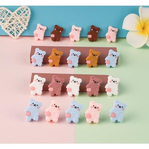 Sunrony 10Pcs Animal Shape Silicone Beads Baby Molar Teether Bead DIY Pacifier Chain Jewelry Accessories