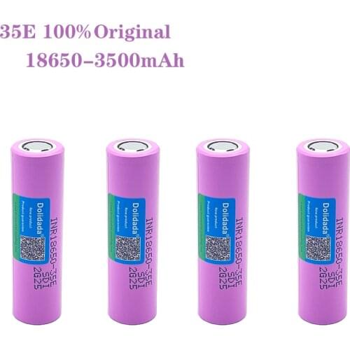 100% Original For dolidadad 18650 3500mAh 20A discharge INR18650 35E 18650 battery Li-ion 3.7v rechargable Battery