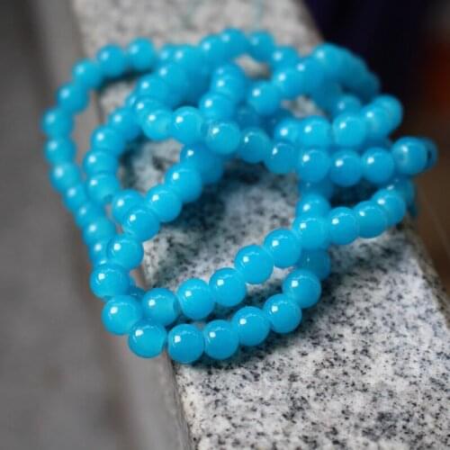 130Pcs/Strand 6mmGlass beads Round Vivid Blue color for jewelry making