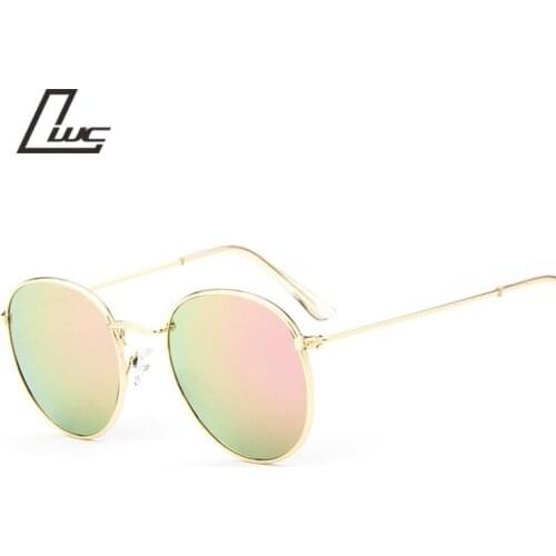 2016 retro round sunglasses women men brand designer sun glasses for women Alloy mirror sunglasses ray female oculos de sol