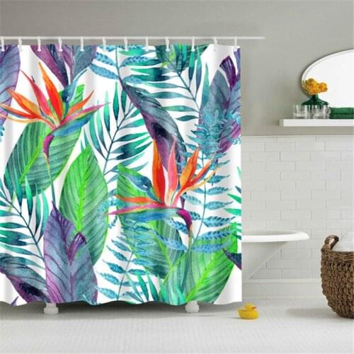 3D Green Tropical Plants Green Leaves Shower Curtain Bathroom Shower Printed Waterproof Mildewproof Decor large 180x200 cm