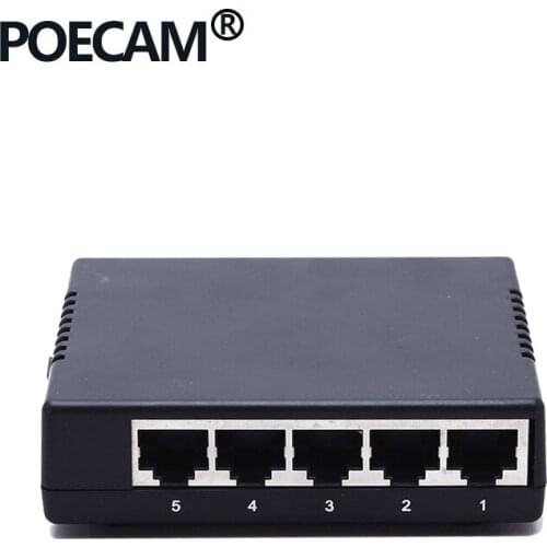 Injuctor 5 Port passive PoE Switch 12V 24V 4/5+ 7/8- transfer speed 10/100Mbps plastic case cctv camera ip cameras