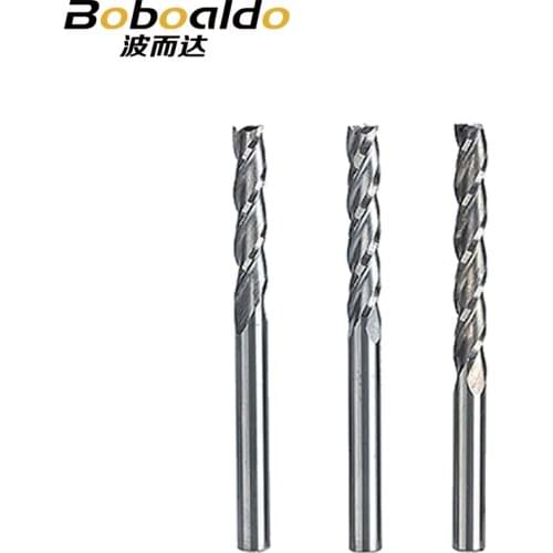 5pc/set 3.175mm 3 Flute Spiral Cutter Router Bits For Wood CNC End Mill Carbide Milling Cutter Tugster Steel Cutter