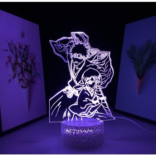 Animation Peripherals 3D LED Lamp Visual Illusion White Cracked Base Night Light for Couple Children Festival Birthday Gifts