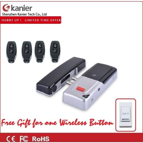 Wireless Remote control home door locks smart electronic lock +4 remote control Keyless Access Control Security system
