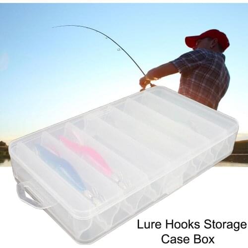 Double Side 7 Grids Fishing Tackle Tool Bait Lure Hooks Storage Case Plastic Box Lure Hooks Storage Case Plastic Box Grids Fish
