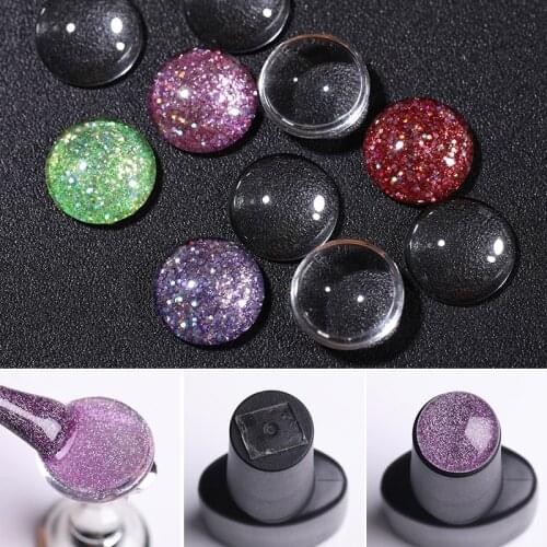 10Pcs Nail Polish Gel Color Label Stickers Transparent Round UV Gel Varnish Nail Colors Display Nail Art DIY Design Decoration