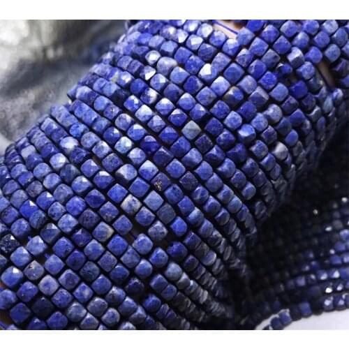 Blue sapphire square faceted 4-4.5mm for DIY jewelry making loose beads FPPJ wholesale beads nature gemstone