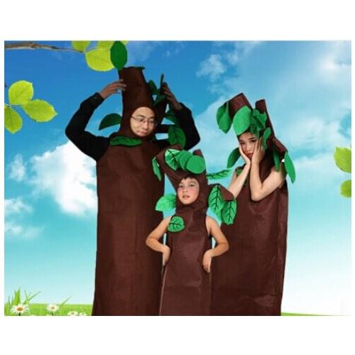 Hot Halloween green costumes Adult Childrens trees cosplay party costume family suit
