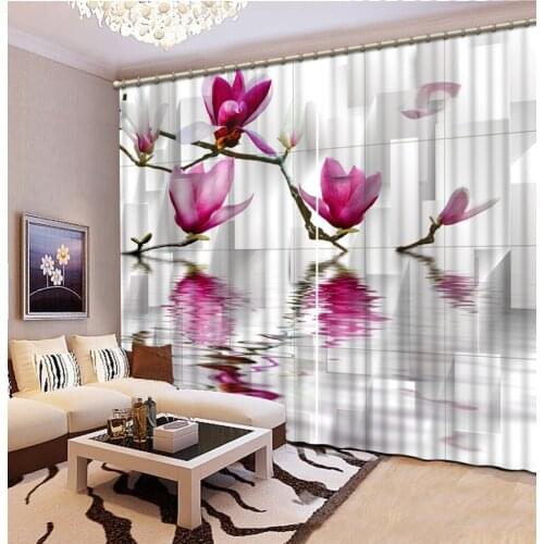 Customized size Luxury Blackout 3D Window Curtains For Living Room flower curtains