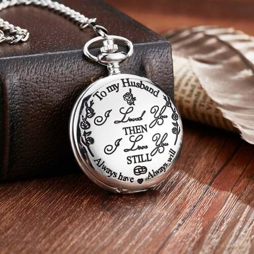 Quartz Pocket Chain Watch To My Husband From Wife Or Son Daughter Necklace Watches For Men Military Anniversary Birthday Gifts