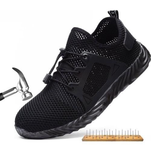 Lightweight Work Safety Shoes Men Women Work Trainers Steel Toe Caps Sport Puncture Proof Sneakers Breathable Protective Shoes