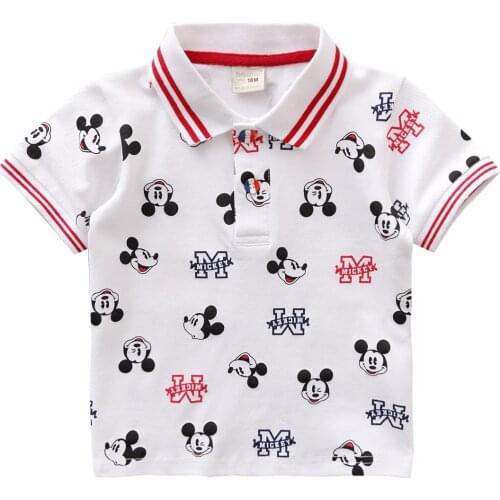 Summer Fashion Kids Clothes Mickey Mouse Short Sleeve Polo Shirts Toddler Boys Outfits Baby Children Camisa Sport Costume
