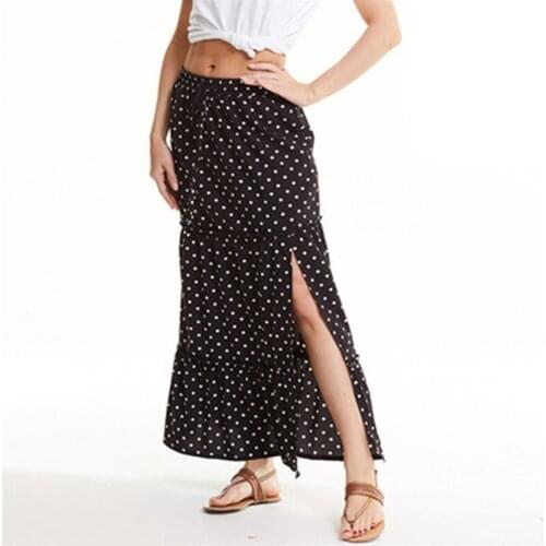 Summer Skirt New Ladies Split Floral Bohemian Lace All-match Beach Skirt