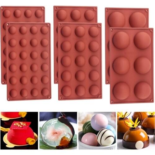 6 15 24 Holes Ball Chocolate Mold Set Slicone Molds For Baking Pastry Forms Baking Tools Accessories Dessert Bombs Hemisphere
