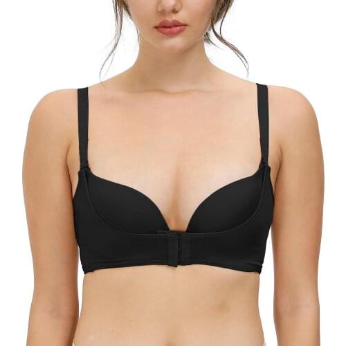 New Arrival Thin Push up bras Sexy For Women Plus Size padded front back closure low Underwire underwear