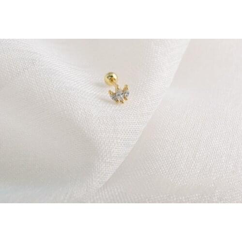 NEW 925 sterling silver earrings fashion zircon mini crown screw stud earring ear bone nails wild trend woman girl ear jewelry