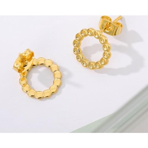 Simple Circle Stud Earrings For Women Fashion Jewelry Stainless Steel Flower wheel Earrings Best Friend Gifts 2020 Brincos