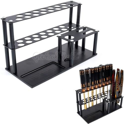 Aluminum Alloy Tool Storage Rack Screwdriver Tools Bracket Scissors Pliers Knife Storage Holder Tool Socket for RC Model DIY