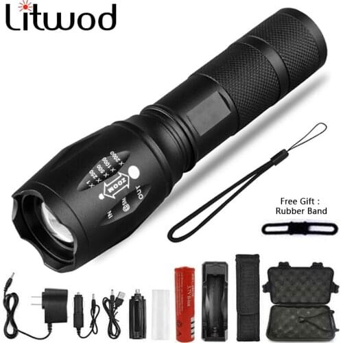 T6 L2 Super Bright LED Flashlight 5 Lighting Modes Torch For Night Riding Camping Hunting & Indoor Activities Linterna