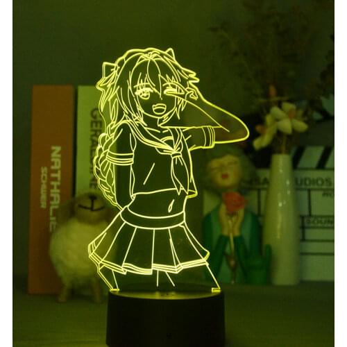 LED 3D Night Light Anime Lamp Plug In Kids Nightlight Bedside Fate Apocrypha Astolfo Room Party Atmosphere Decor Holiday Gift