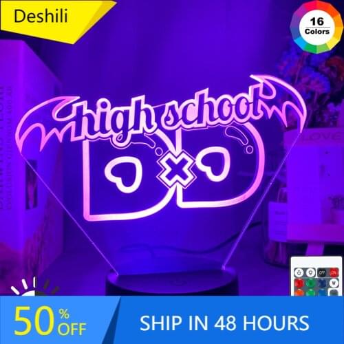 Anime High School DxD Led Night Light for Dorm Decoration Atmosphere Color Changing Led Gift Bedroom Table Lamp Highschool DxD