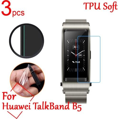 3pcs Ultra Clear TPU Soft For huawei B5 Full Screen Protector cover For Huawei TalkBand B5 sports SmartWatch Protective Film