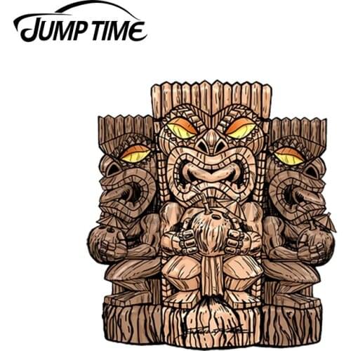 JumpTime 13 x 3.8cm For Tiki Trio Creative Car Sticker Scratch-Proof Motorcycle Decal Cartoon Windshield Vinyl Car Wrap